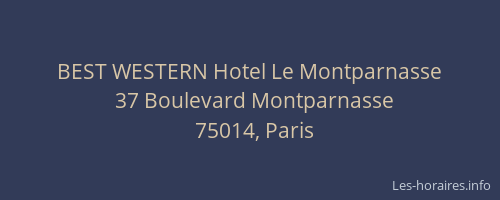 BEST WESTERN Hotel Le Montparnasse