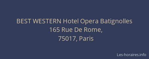 BEST WESTERN Hotel Opera Batignolles