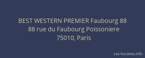 BEST WESTERN PREMIER Faubourg 88