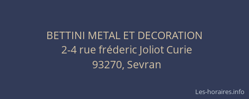 BETTINI METAL ET DECORATION