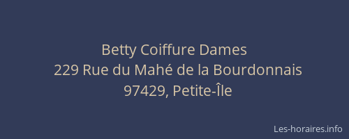 Betty Coiffure Dames