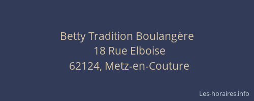 Betty Tradition Boulang&egrave;re