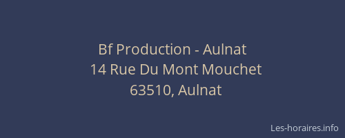 Bf Production - Aulnat