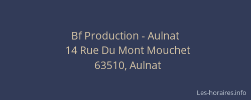 Bf Production - Aulnat