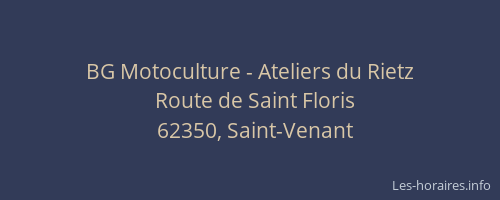 BG Motoculture - Ateliers du Rietz