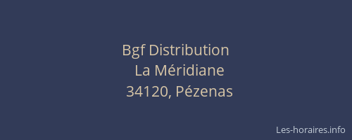 Bgf Distribution