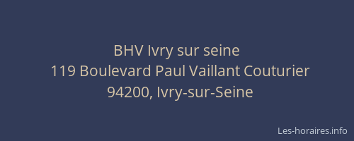 BHV Ivry sur seine
