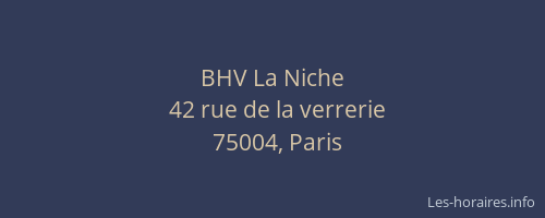 BHV La Niche