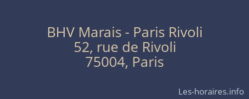 BHV Marais - Paris Rivoli
