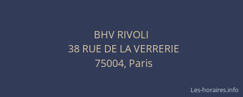 BHV RIVOLI