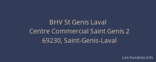 BHV St Genis Laval