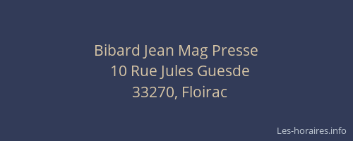Bibard Jean Mag Presse