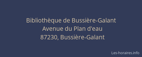 Bibliothèque de Bussière-Galant