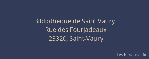 Bibliothèque de Saint Vaury