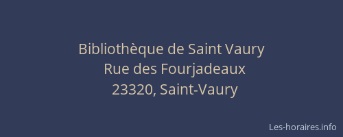 Biblioth&egrave;que de Saint Vaury