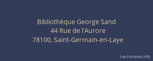 Biblioth&egrave;que George Sand