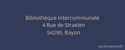 Biblioth&egrave;que Intercommunale