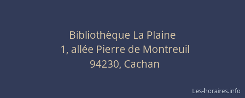 Bibliothèque La Plaine