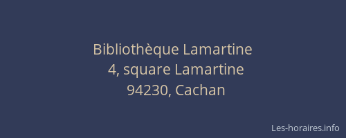 Biblioth&egrave;que Lamartine