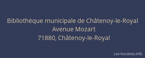 Bibliothèque municipale de Châtenoy-le-Royal