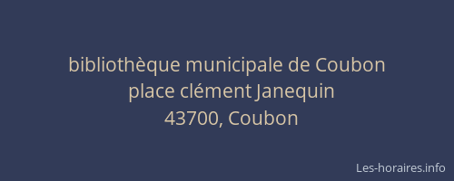 bibliothèque municipale de Coubon