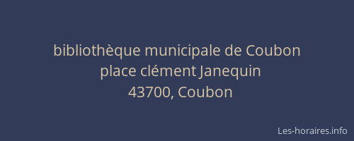 biblioth&egrave;que municipale de Coubon