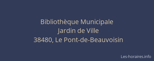 Biblioth&egrave;que Municipale