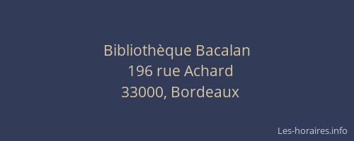 Bibliothèque Bacalan