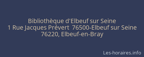 Bibliothèque d'Elbeuf sur Seine