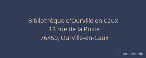 Bibliothèque d'Ourville en Caux