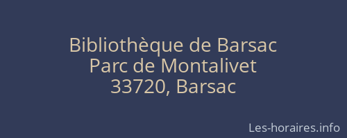 Bibliothèque de Barsac
