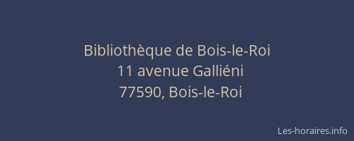Bibliothèque de Bois-le-Roi