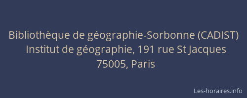 Bibliothèque de géographie-Sorbonne (CADIST)