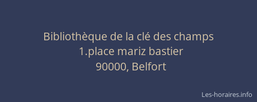 Bibliothèque de la clé des champs