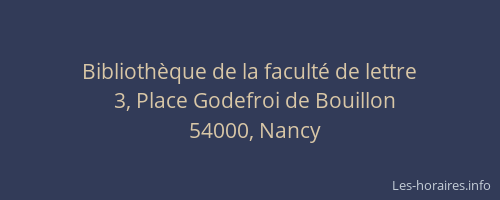 Bibliothèque de la faculté de lettre