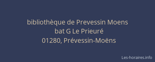 bibliothèque de Prevessin Moens