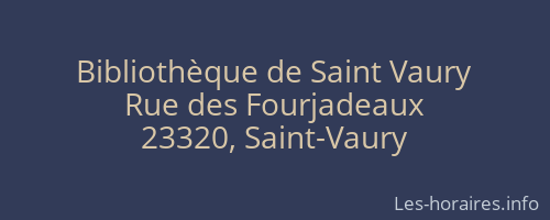 Bibliothèque de Saint Vaury