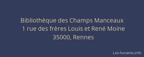 Bibliothèque des Champs Manceaux