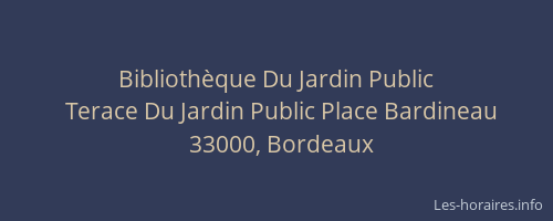 Bibliothèque Du Jardin Public