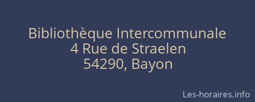 Bibliothèque Intercommunale