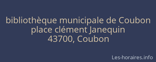 bibliothèque municipale de Coubon