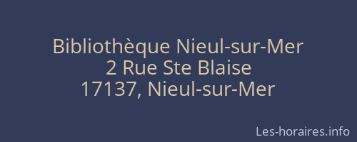 Bibliothèque Nieul-sur-Mer