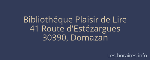 Bibliothéque Plaisir de Lire