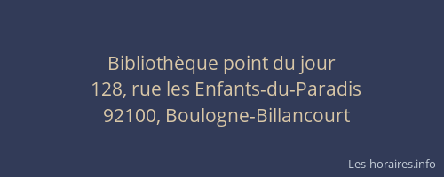 Bibliothèque point du jour