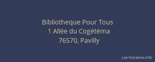 Bibliotheque Pour Tous
