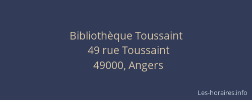 Bibliothèque Toussaint