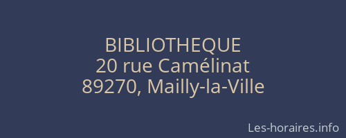 BIBLIOTHEQUE