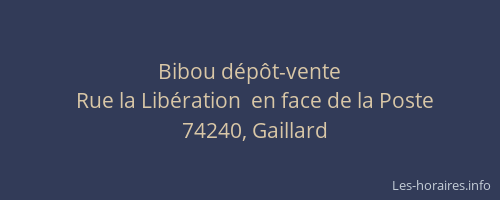 Bibou d&eacute;p&ocirc;t-vente