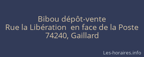 Bibou dépôt-vente