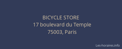 BICYCLE STORE